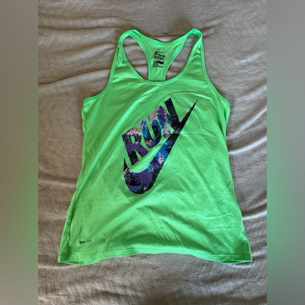 Nike green racer back dri-fit tank top